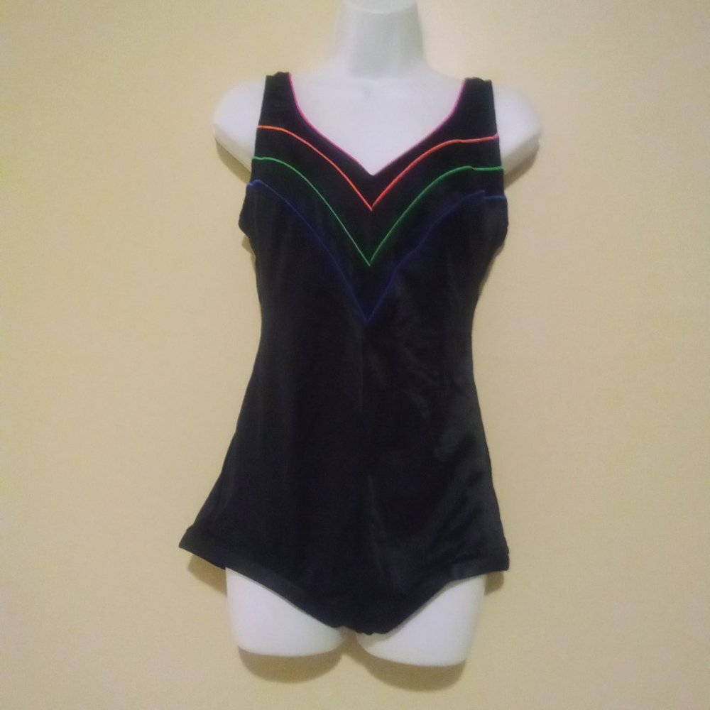 1980s Vintage Slim Allure ILGWU One Piece Swim Suit
